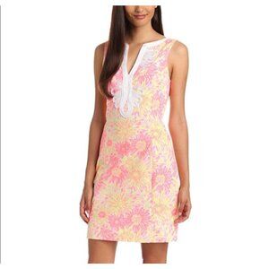 Lilly Pulitzer 6‎ Pink & Yellow Floral Embroidered Shift Dress